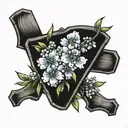 cross hatch with bluebonnets  tattoo design idea