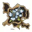 cross hatch with bluebonnets  tattoo design idea