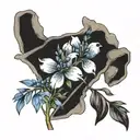 cross hatch with bluebonnets  tattoo design idea