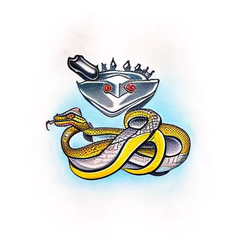 sword with snake wrapped around it tattoo design idea