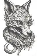 fox skull tattoo design idea