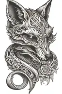 fox skull tattoo design idea