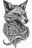 fox skull tattoo design idea