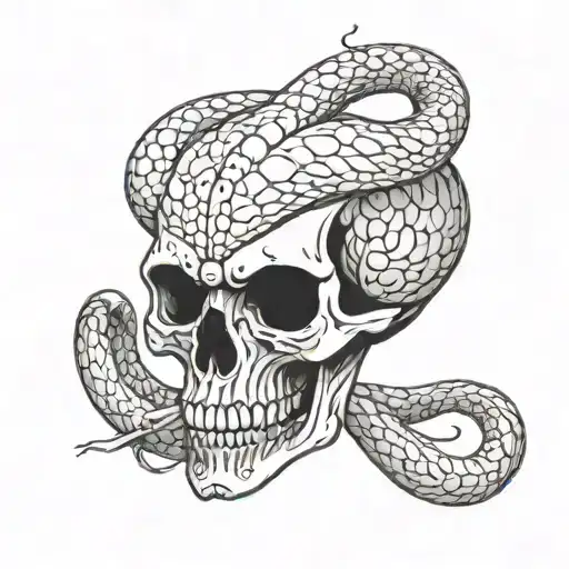 A cobra disguised as a skull tattoo design idea