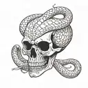 A cobra disguised as a skull tattoo design idea