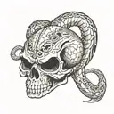 A cobra disguised as a skull tattoo design idea