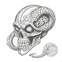 A cobra disguised as a skull tattoo design idea