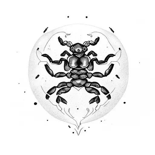 Scorpion with hearts, delicate tattoo design idea
