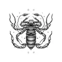 Scorpion with hearts, delicate tattoo design idea