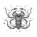 Scorpion with hearts, delicate tattoo design idea