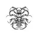 Scorpion with hearts, delicate tattoo design idea