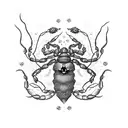 Scorpion with hearts, delicate tattoo design idea