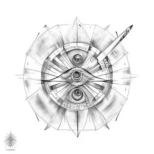 falling vitruvian tattoo design idea