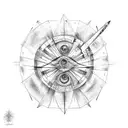 falling vitruvian tattoo design idea