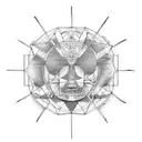 falling vitruvian tattoo design idea