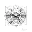 falling vitruvian tattoo design idea