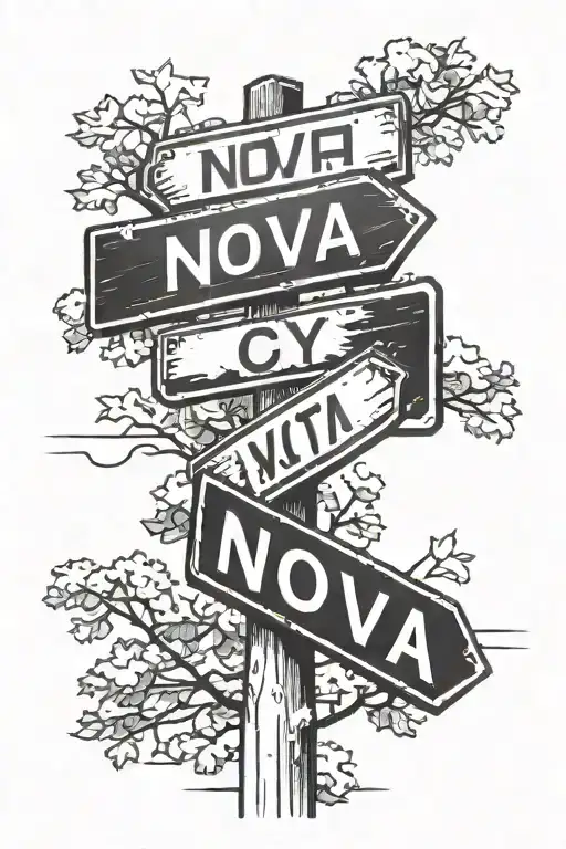nova Ct street sign tattoo design idea