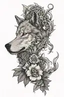 full arm wolf dog binary options candles argentine flag Impatiens walleriana flowers and scales tattoo design idea
