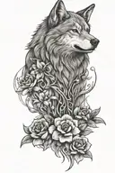 full arm wolf dog binary options candles argentine flag Impatiens walleriana flowers and scales tattoo design idea