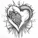 fire heart tattoo design idea