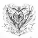 fire heart tattoo design idea