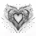 fire heart tattoo design idea