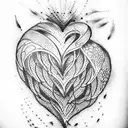 fire heart tattoo design idea