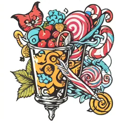 candy meal tattoo design idea