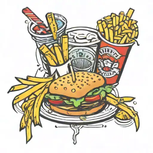 fries meal tattoo design idea