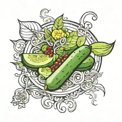 cucumber meal tattoo design idea