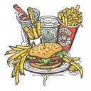 fries meal tattoo design idea
