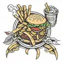 fries meal tattoo design idea