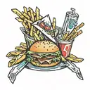 fries meal tattoo design idea