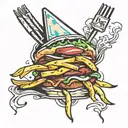 fries meal tattoo design idea