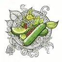 cucumber meal tattoo design idea