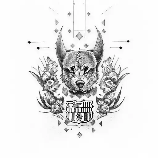 Tatuaje en el brazo relacionado con el Fc barcelona tattoo design idea