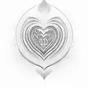 love heart QR code with daughers names Zara and Sienna tattoo design idea