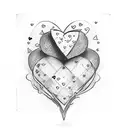 love heart QR code with daughers names Zara and Sienna tattoo design idea