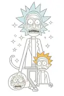 Minimalistic words with rick and morty tattoo design idea