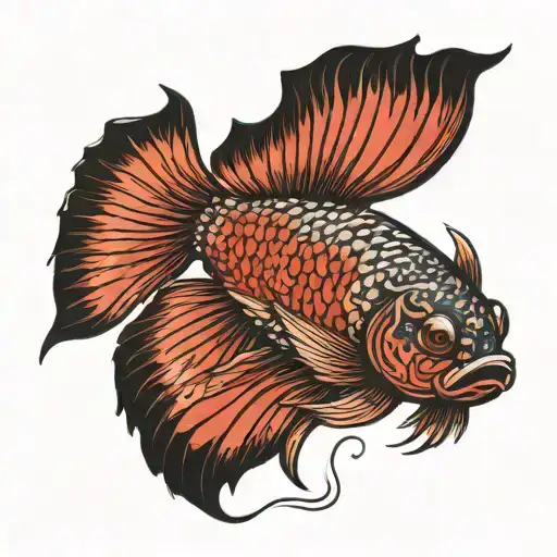 wild make betta fish tattoo design idea