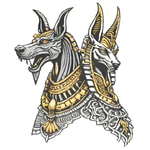 egyptian gods anubis  tattoo design idea