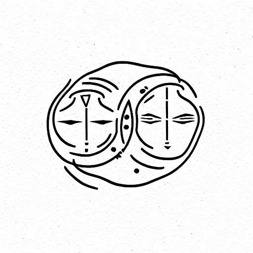 full mood and gemini tattoo design idea