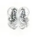 gemini with full moon tattoo design idea