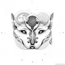 gemini with full moon tattoo design idea