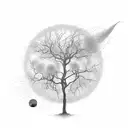 pulsar map and a giving tree half sleeve tattoo design idea