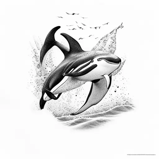 killer whale tattoo design idea