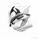 killer whale tattoo design idea