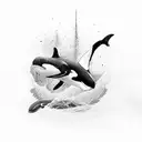 killer whale tattoo design idea