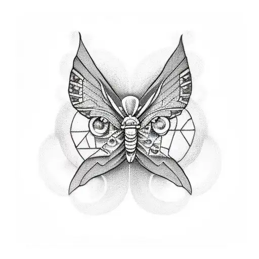 red moth witch moon  tattoo design idea