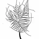 palm and cedar tree connected at roots  tattoo design idea